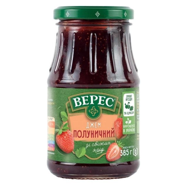 Джем полуничний Верес с/б 385г
